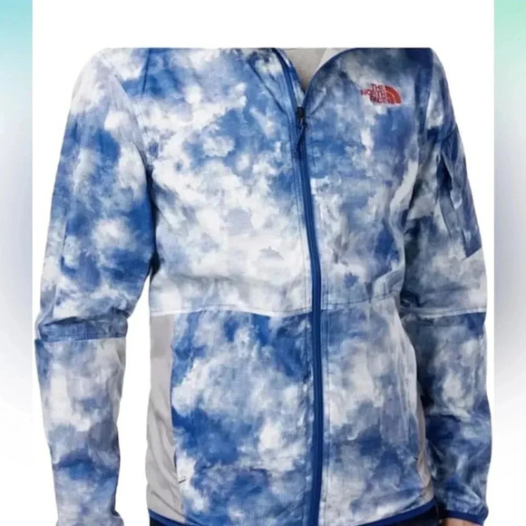 The North Face Men's Chicago Wind Jacket, Limoges Blue Cirrus Print Men’s Small - Picture 1 of 8